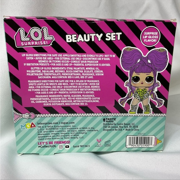 LOL Surprise Beauty Set Bubble Gum Fragrance/Surprise Flavour Glitter Gloss - Picture 3 of 14